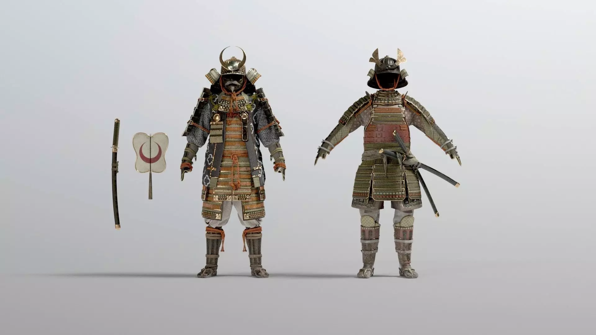 MEDIEVAL japanese Samurai 3D model_0
