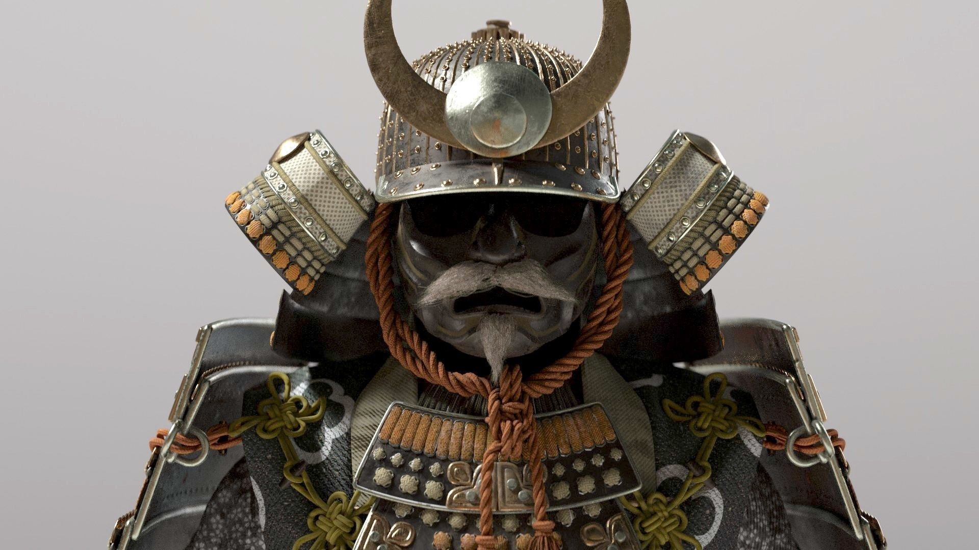 MEDIEVAL japanese Samurai 3D model_2
