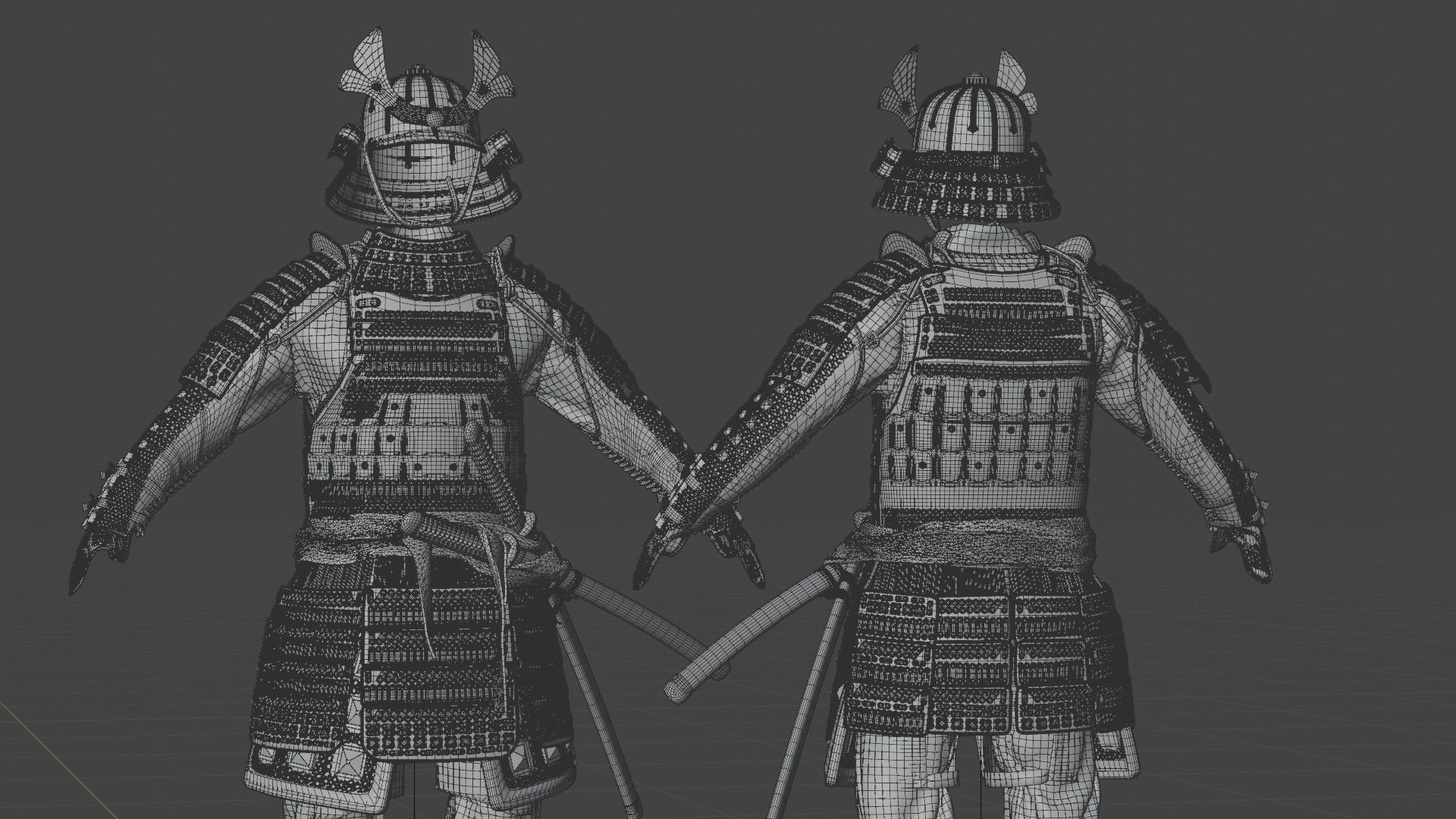 MEDIEVAL japanese Samurai 3D model_14