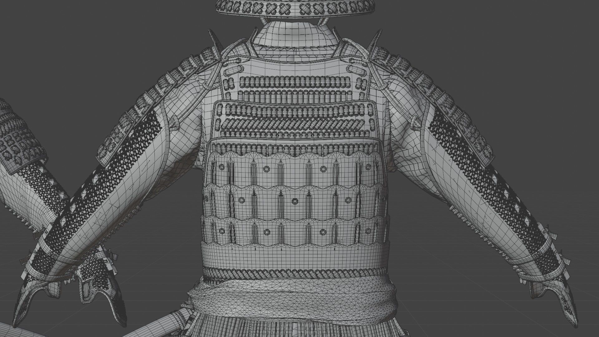 MEDIEVAL japanese Samurai 3D model_21