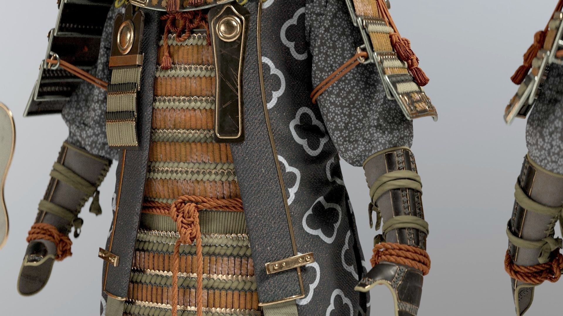 MEDIEVAL japanese Samurai 3D model_26
