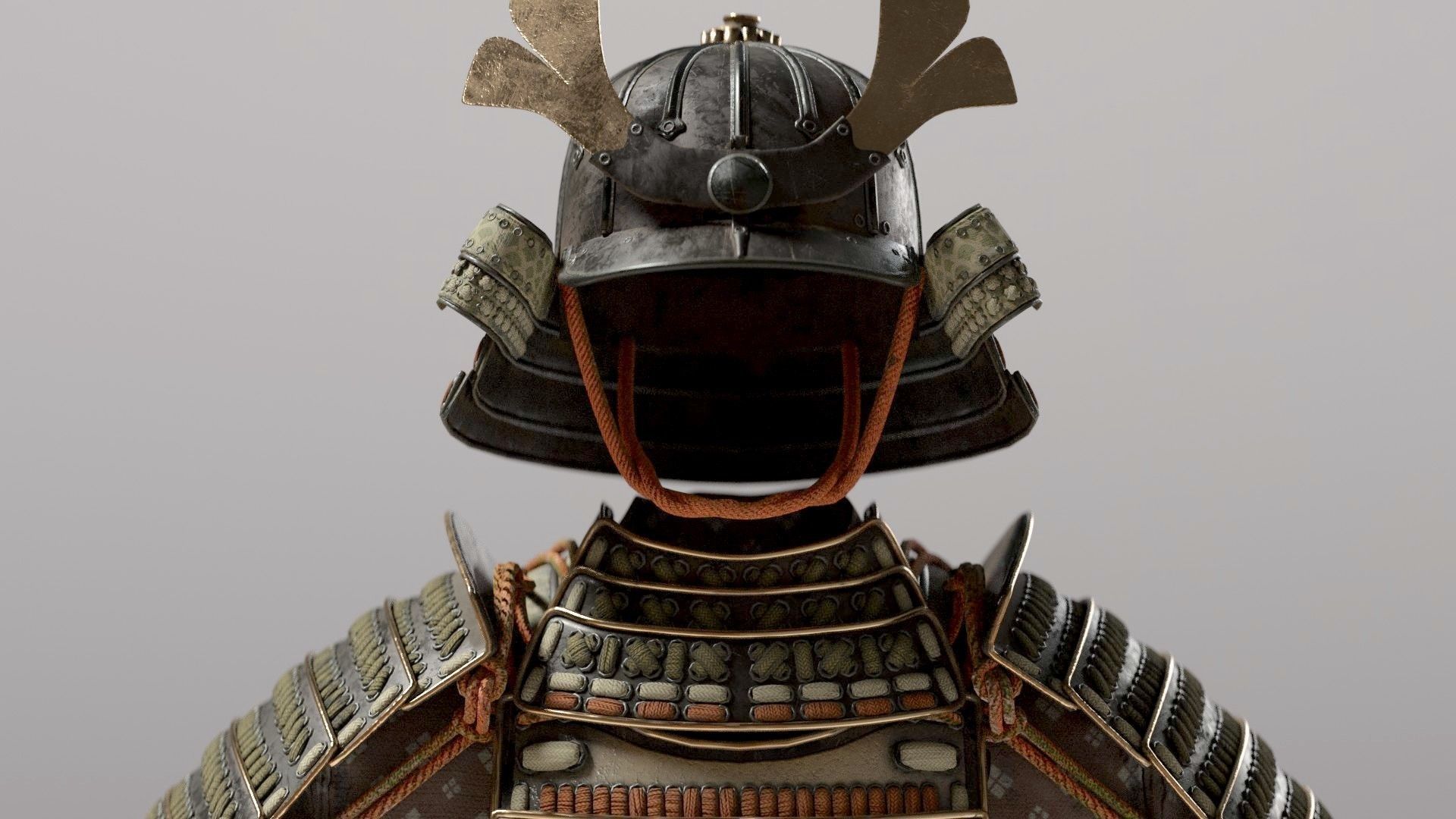 MEDIEVAL japanese Samurai 3D model_9