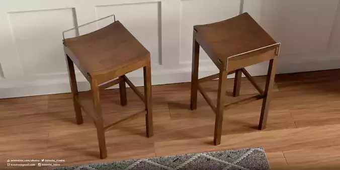 Warehouse style wooden bench - 4k Textures