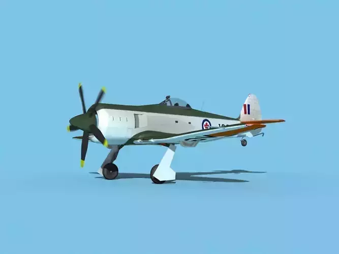 Hawker Sea Fury V15 RCAF 3D model