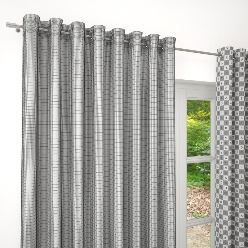 Curtain blackout curtains 3D model_2