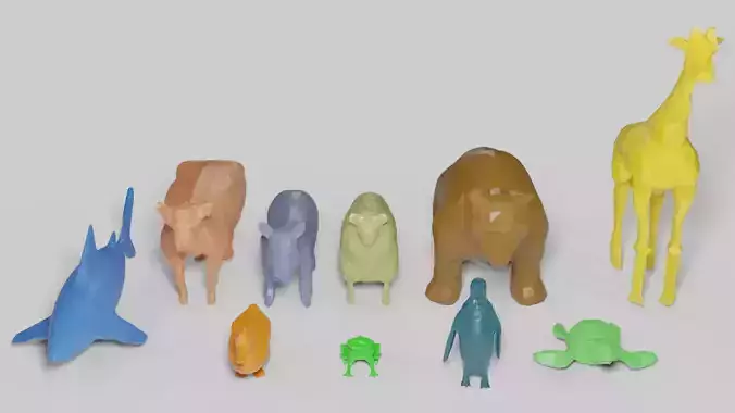 Geometric Animal Models 3D Model Collection