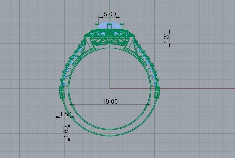 Engagement-ring ring 3D print model_2