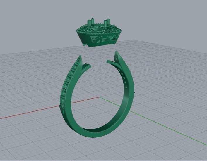 Engagement-ring ring 3D print model_1