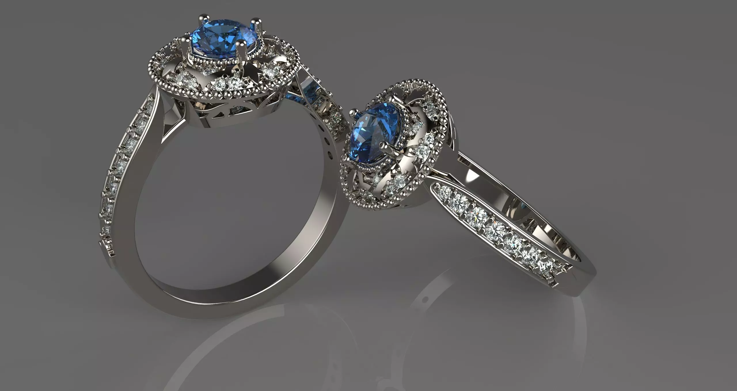 Engagement-ring ring 3D print model_0