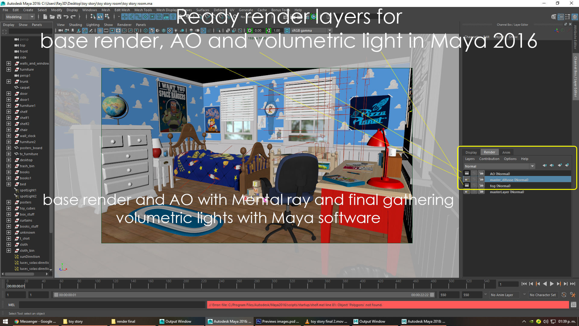 3D Cartoon bedroom environment from Toy Story 3D model_19