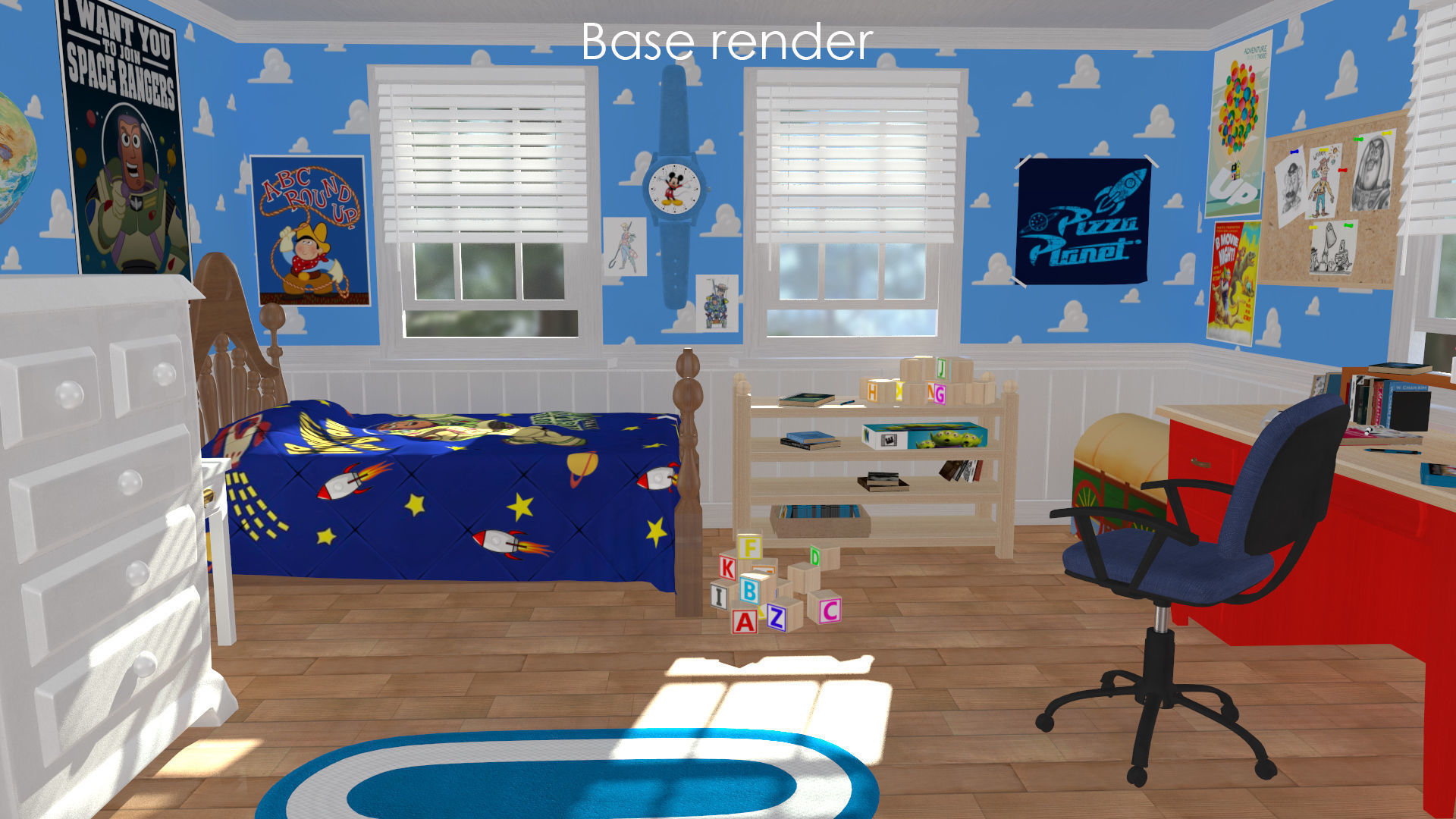 3D Cartoon bedroom environment from Toy Story 3D model_8