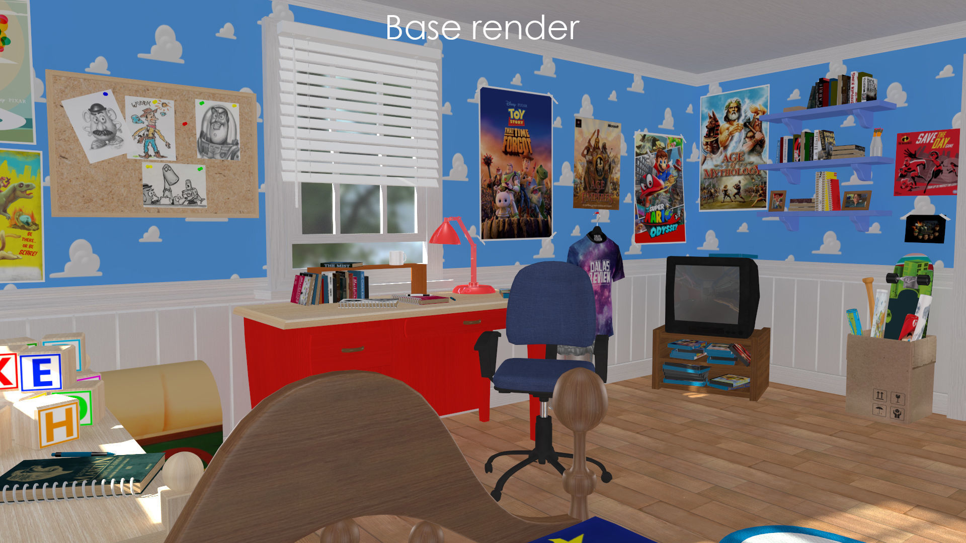 3D Cartoon bedroom environment from Toy Story 3D model_9