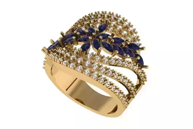 Round And Marquise Stone Ring