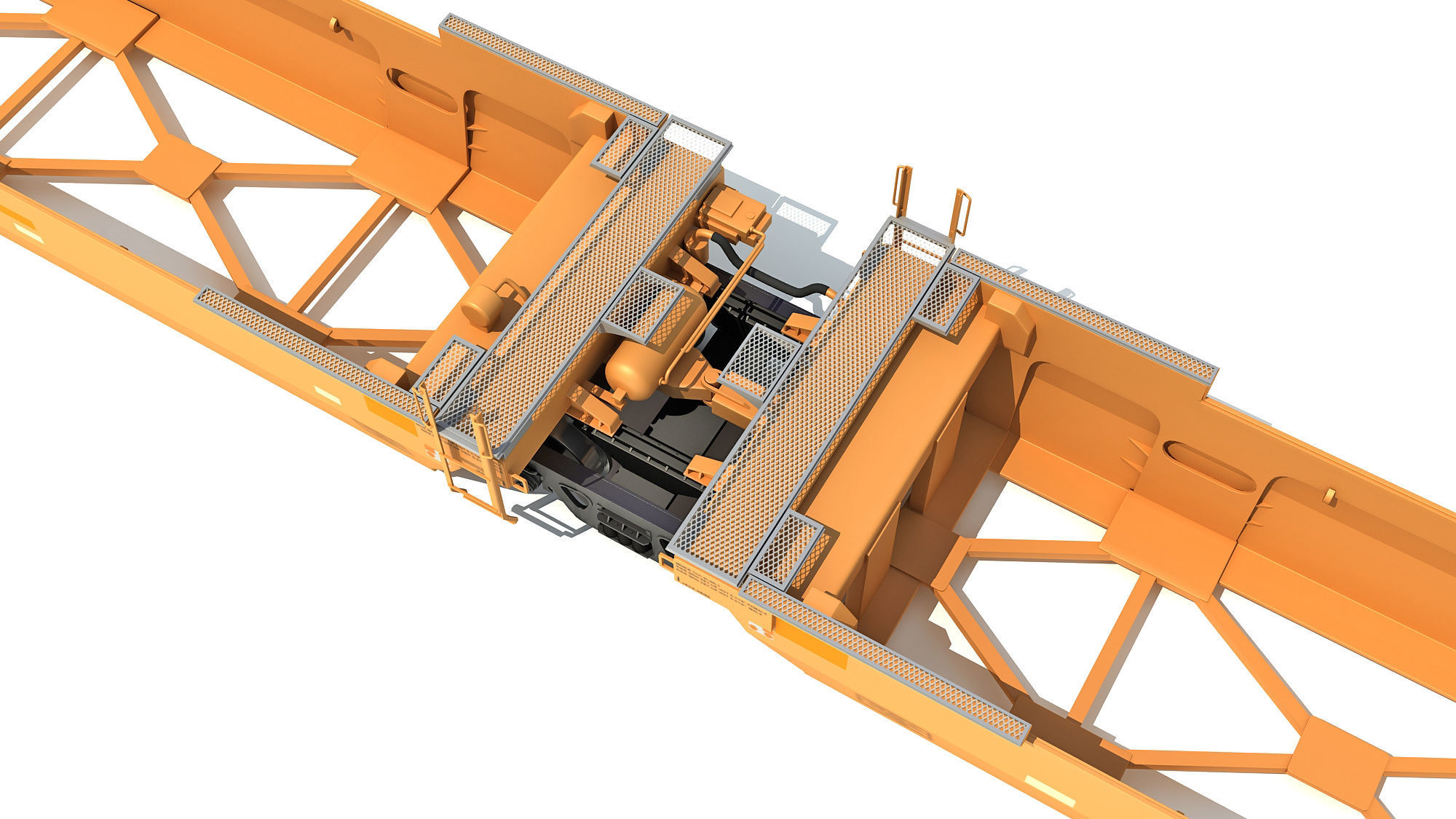 Railroad Double Stack Cars 3D model_19