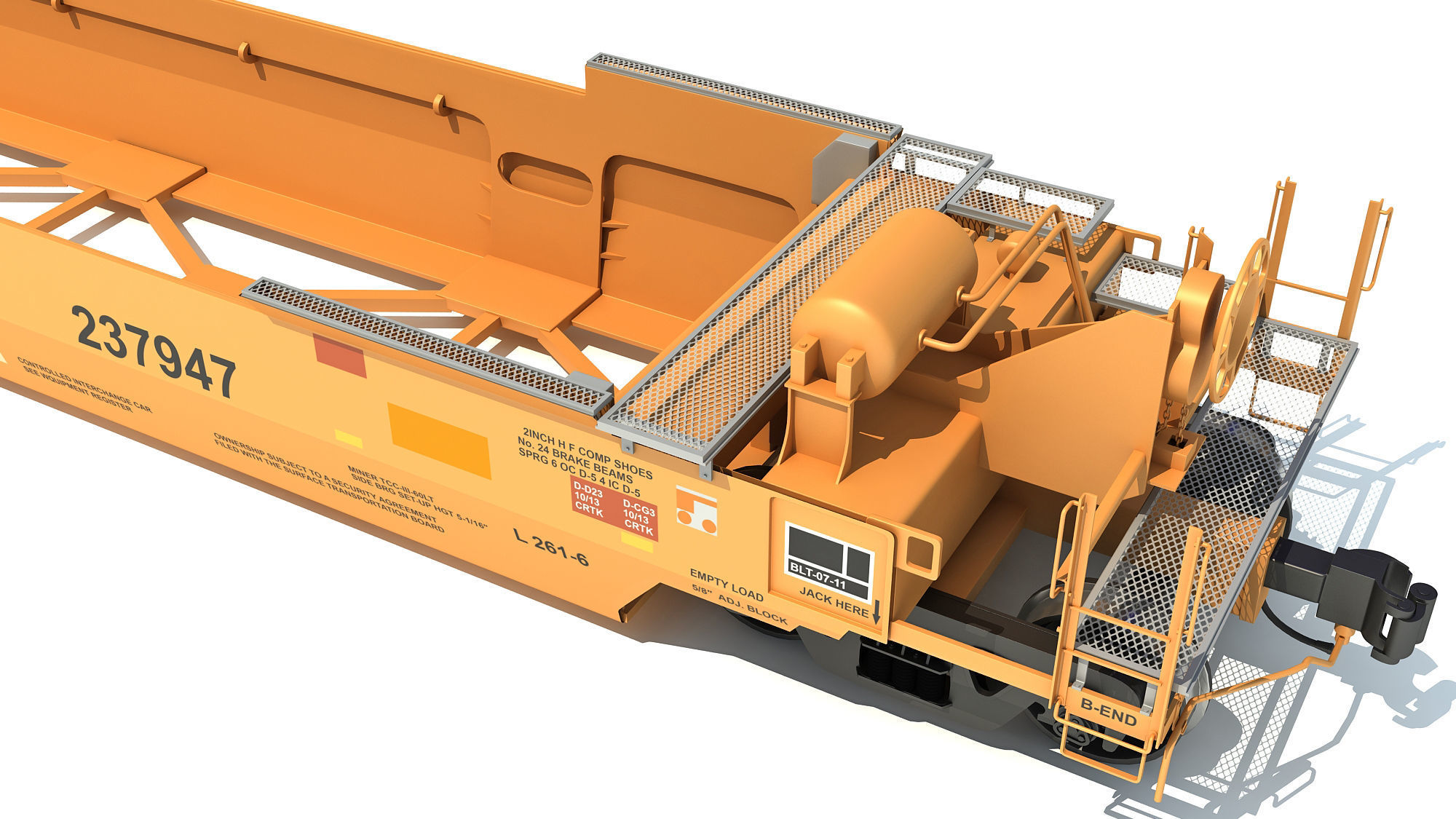 Railroad Double Stack Cars 3D model_11