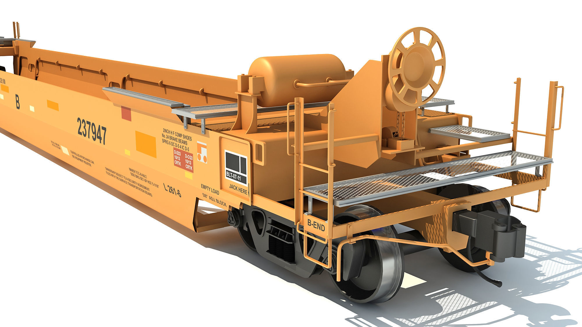 Railroad Double Stack Cars 3D model_10
