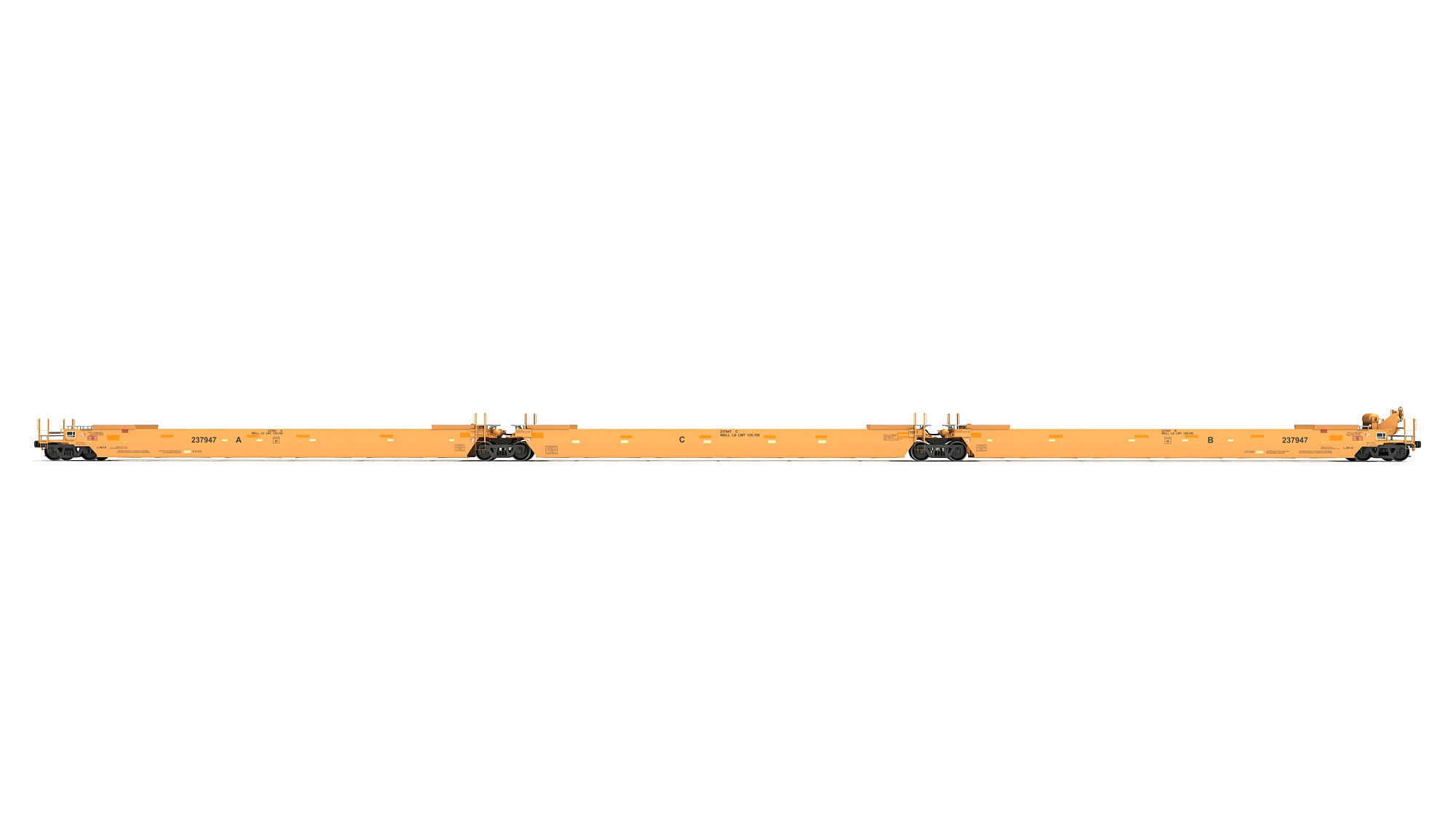 Railroad Double Stack Cars 3D model_6