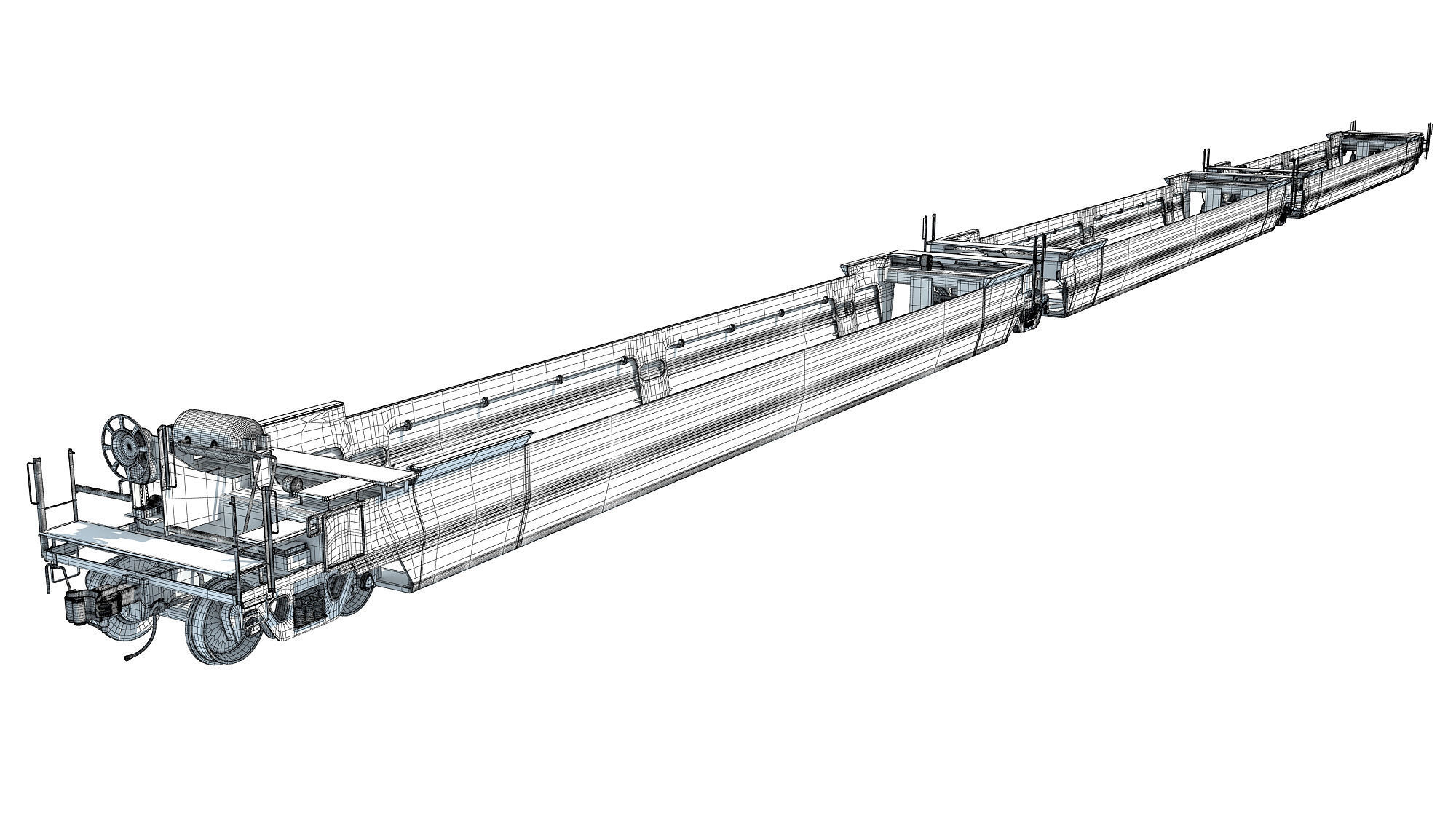 Railroad Double Stack Cars 3D model_20