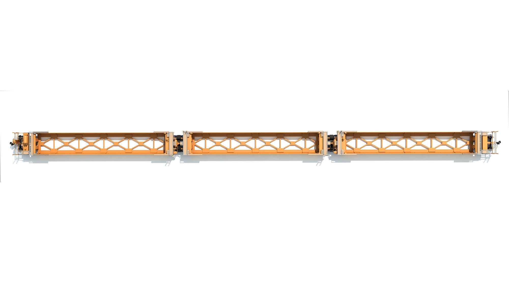 Railroad Double Stack Cars 3D model_8