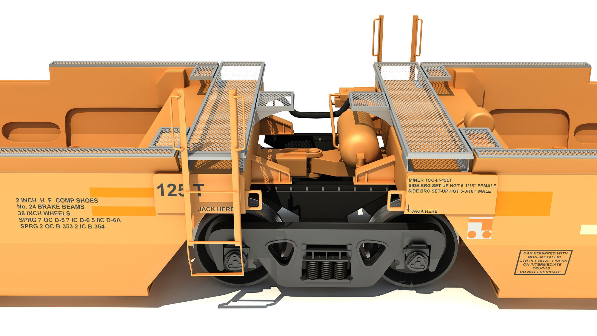 Railroad Double Stack Cars 3D model_14
