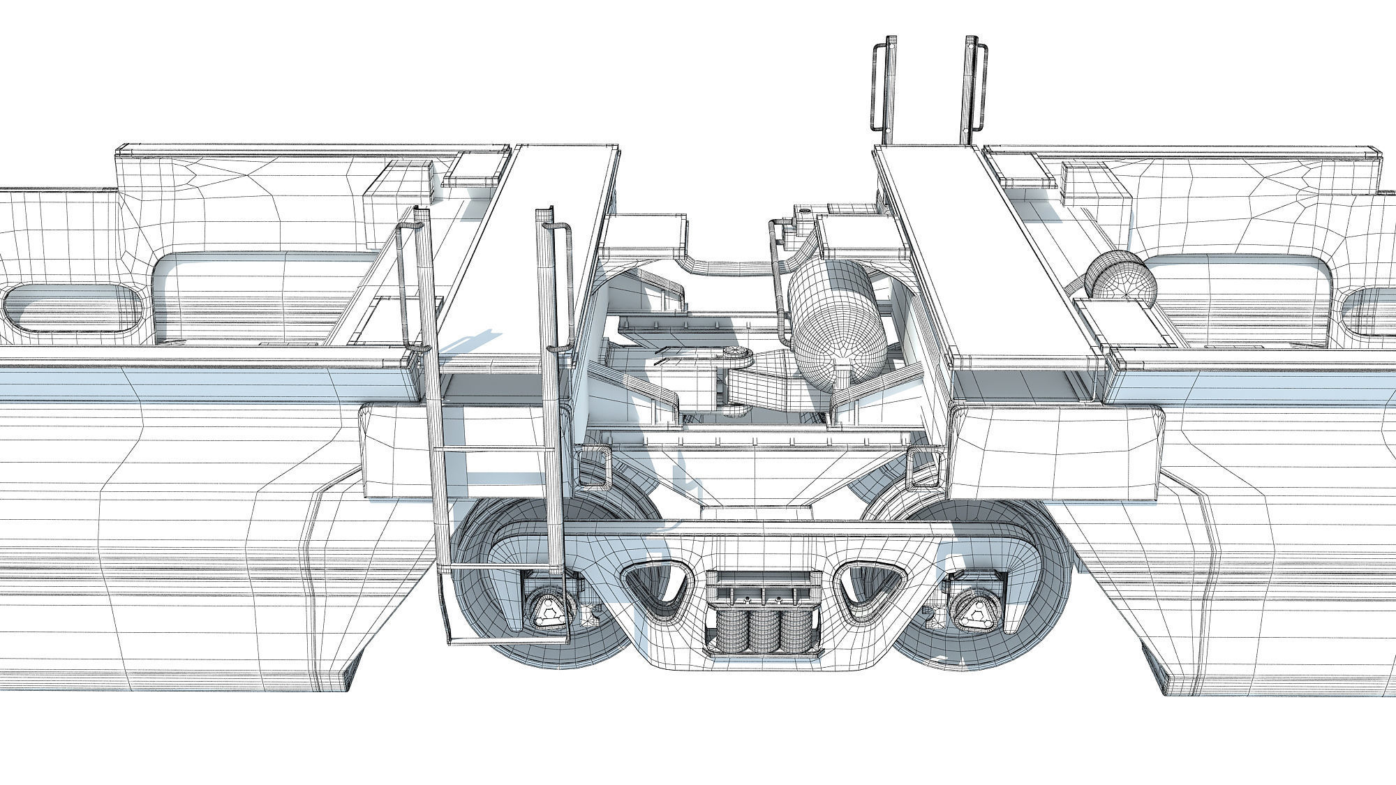 Railroad Double Stack Cars 3D model_23