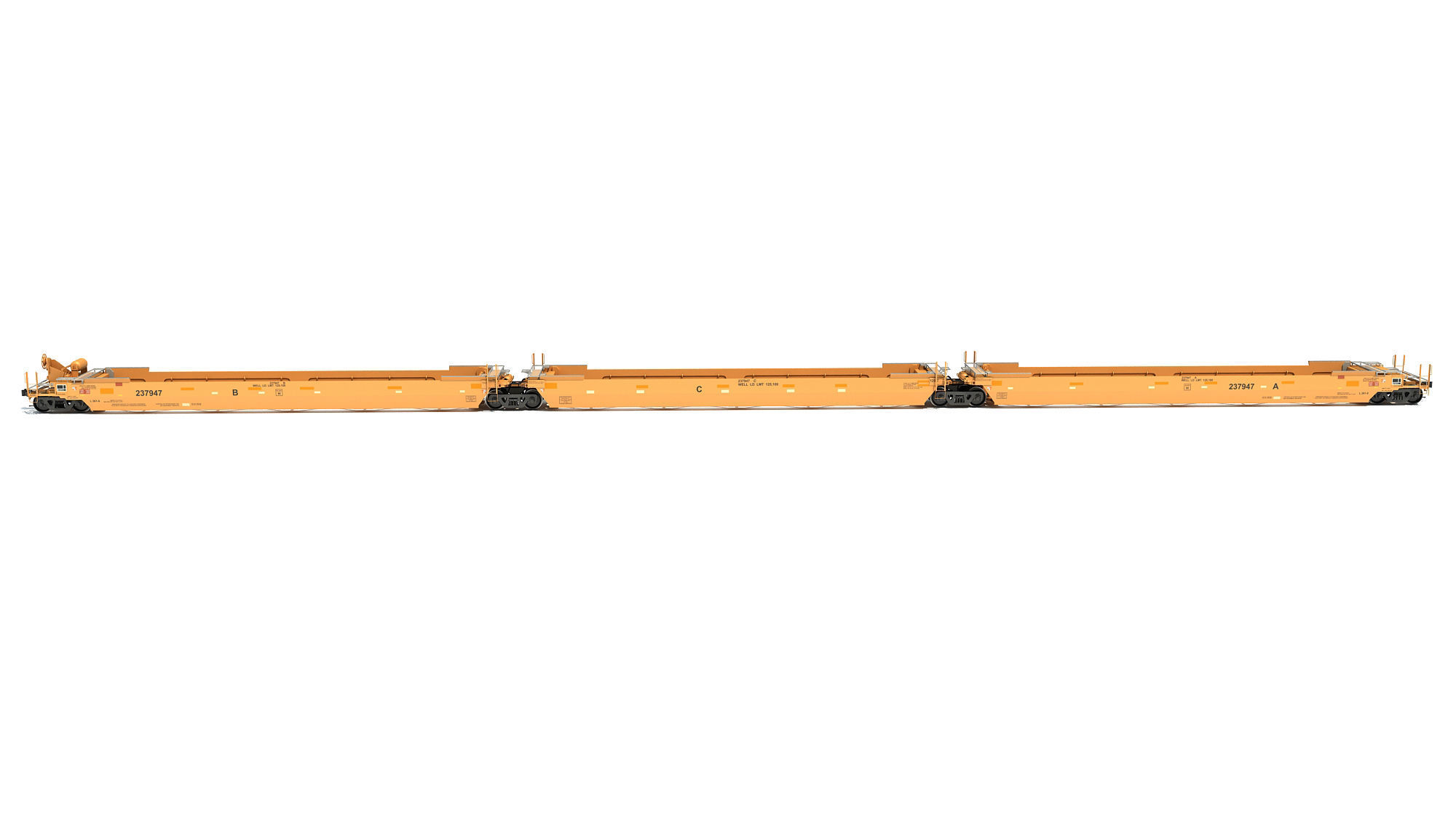 Railroad Double Stack Cars 3D model_1