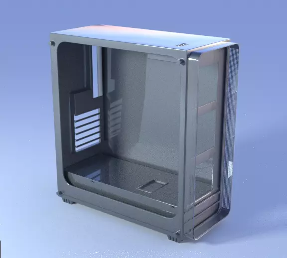 PC case with glass sides 3D model_0