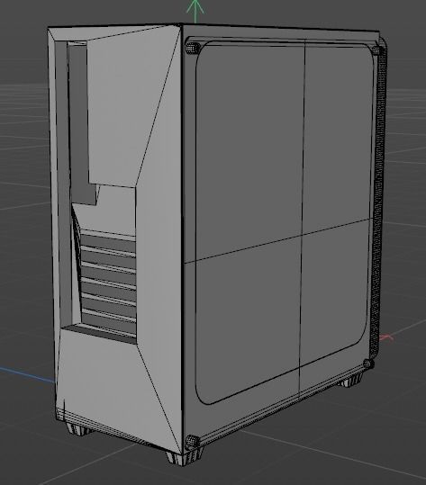 PC case with glass sides 3D model_2