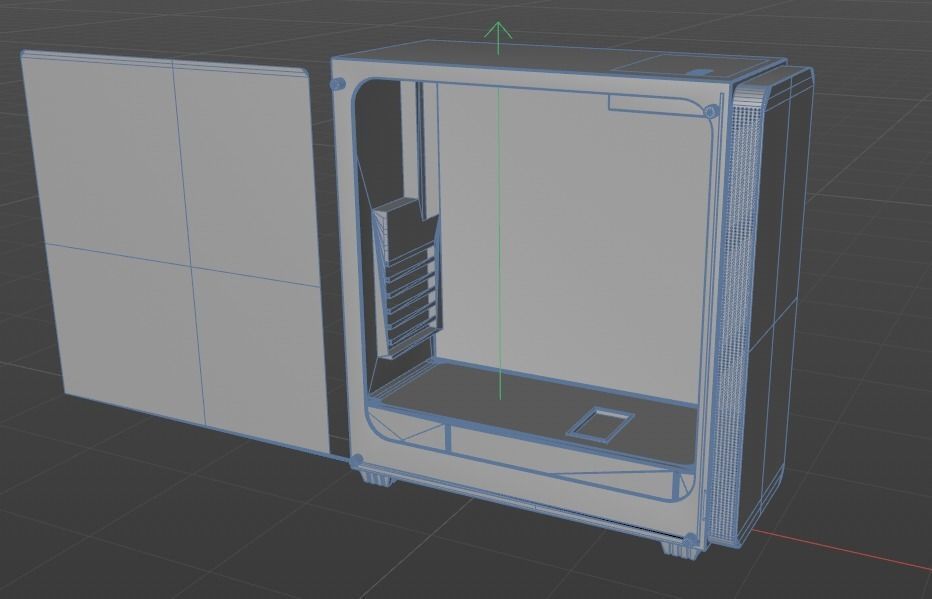 PC case with glass sides 3D model_3