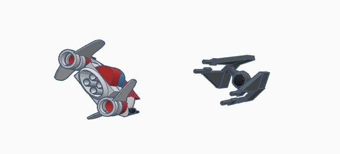 Star Wars a-wing and tie interceptor  3D print model