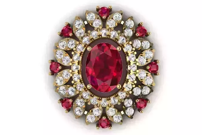 Fashion Earring With Oval And Round Stones