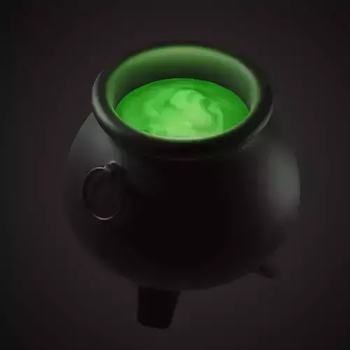 Cauldron model with potion - Halloween