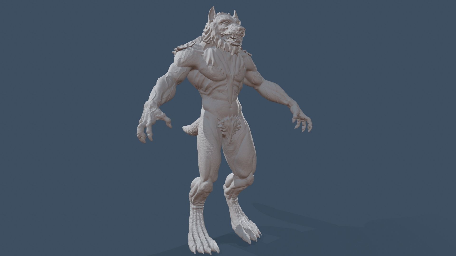 Werewolf high poly model wolf 3D model_10