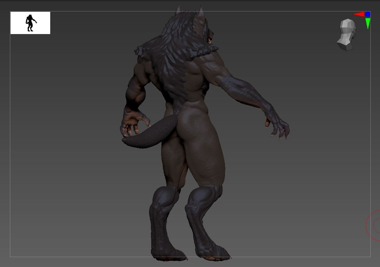 Werewolf high poly model wolf 3D model_5