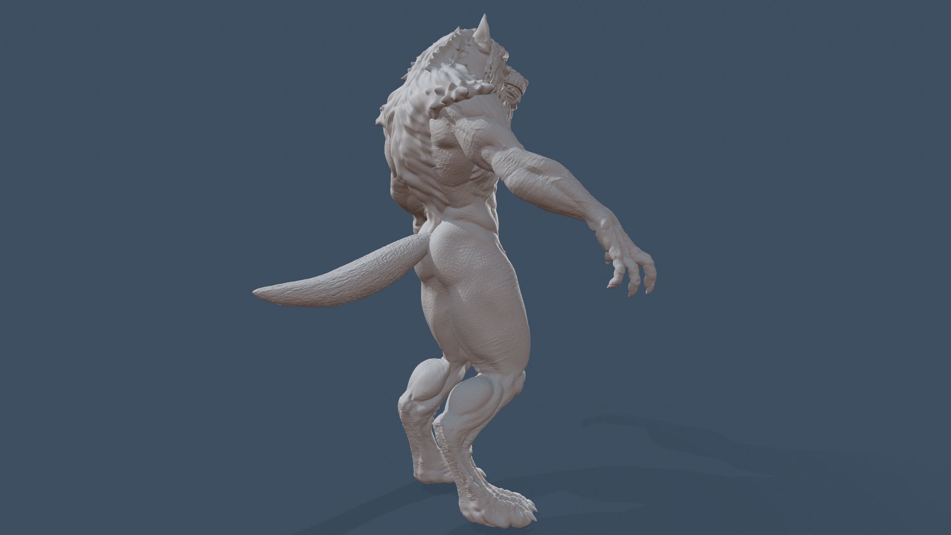 Werewolf high poly model wolf 3D model_13