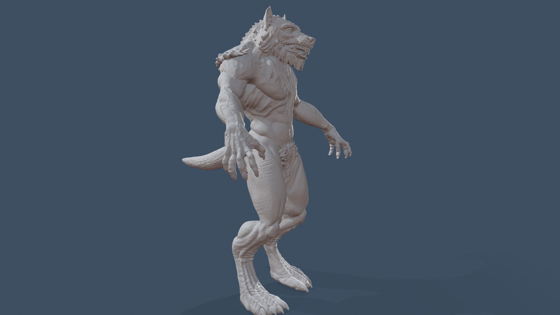 Werewolf high poly model wolf 3D model_11