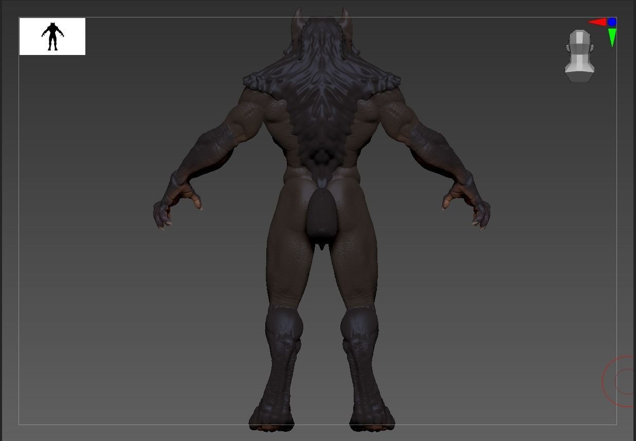 Werewolf high poly model wolf 3D model_4