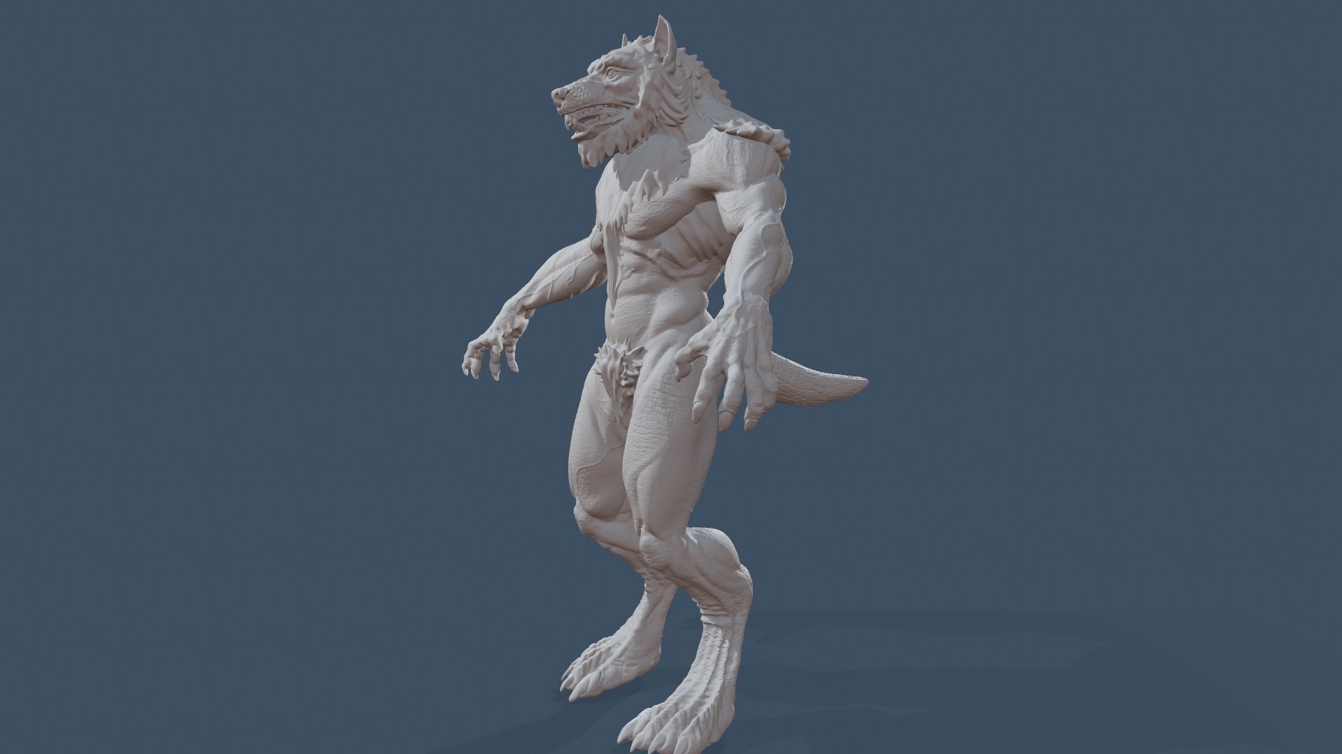 Werewolf high poly model wolf 3D model_19
