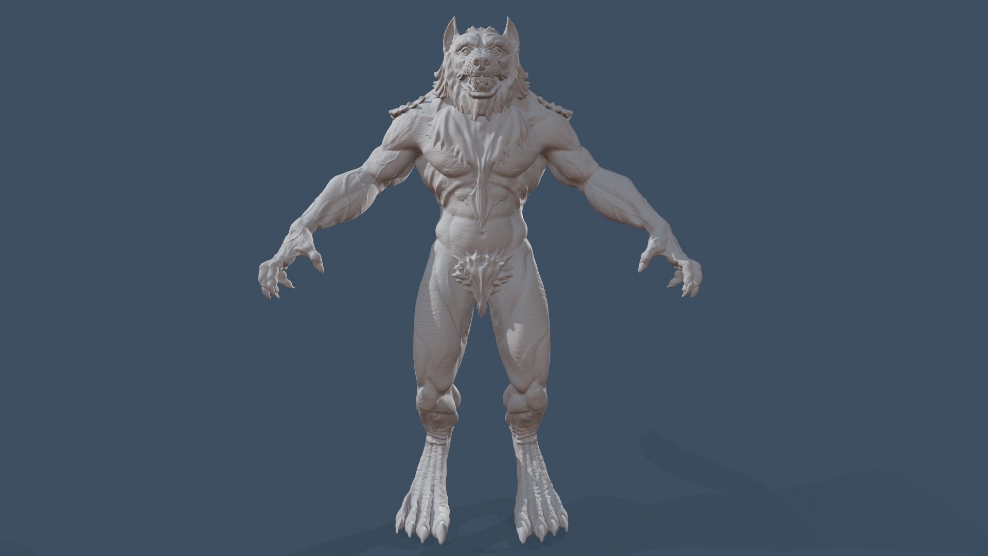 Werewolf high poly model wolf 3D model_9