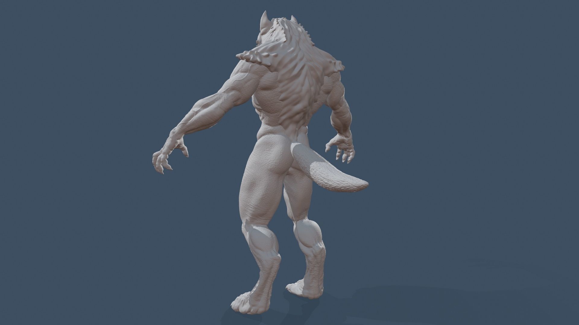 Werewolf high poly model wolf 3D model_16