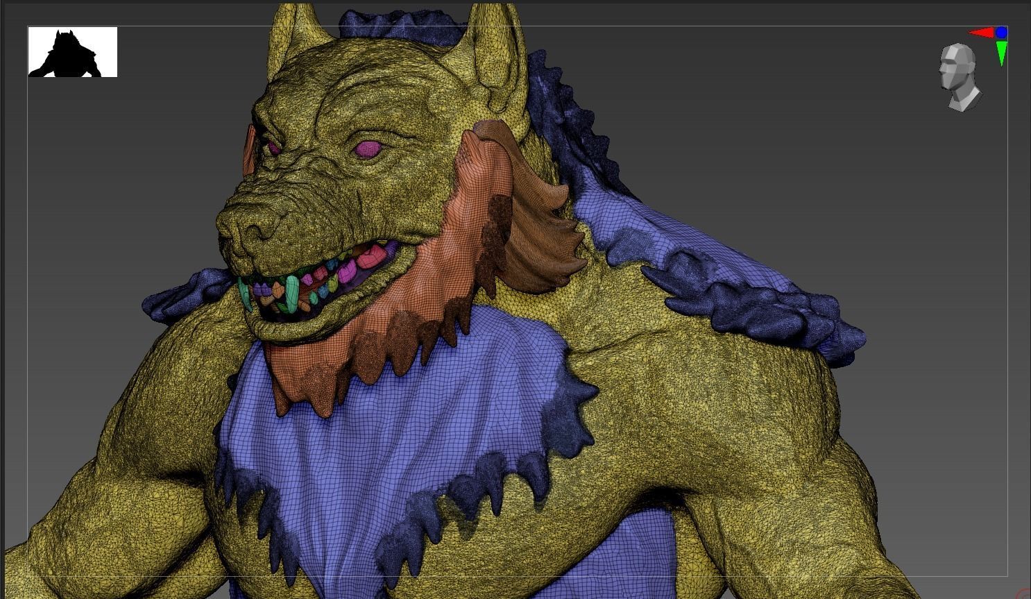 Werewolf high poly model wolf 3D model_22