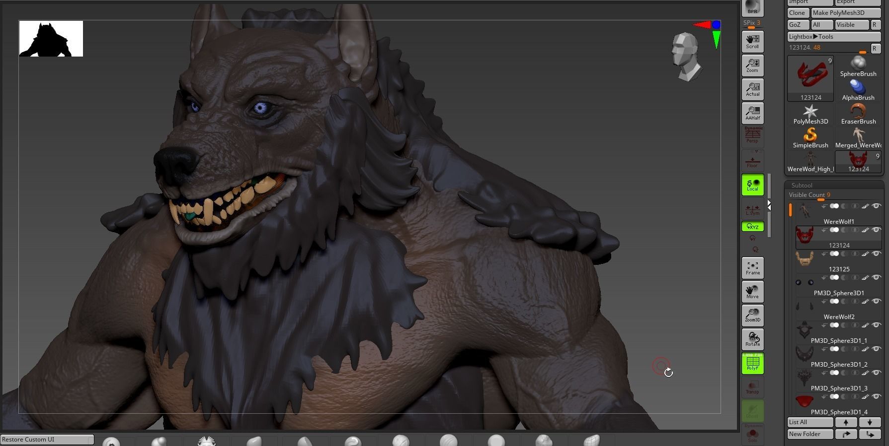 Werewolf high poly model wolf 3D model_21