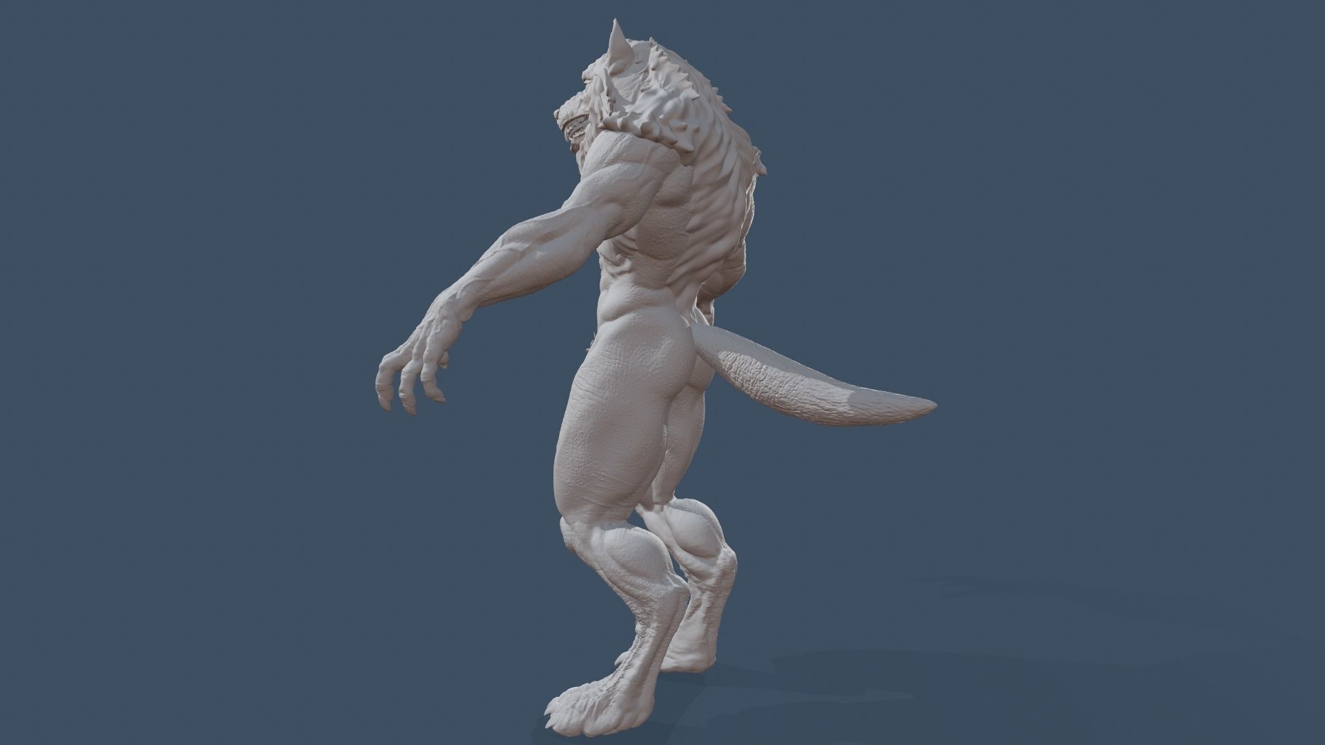 Werewolf high poly model wolf 3D model_17