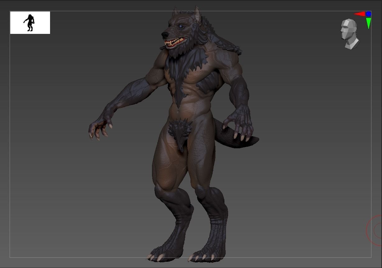 Werewolf high poly model wolf 3D model_1