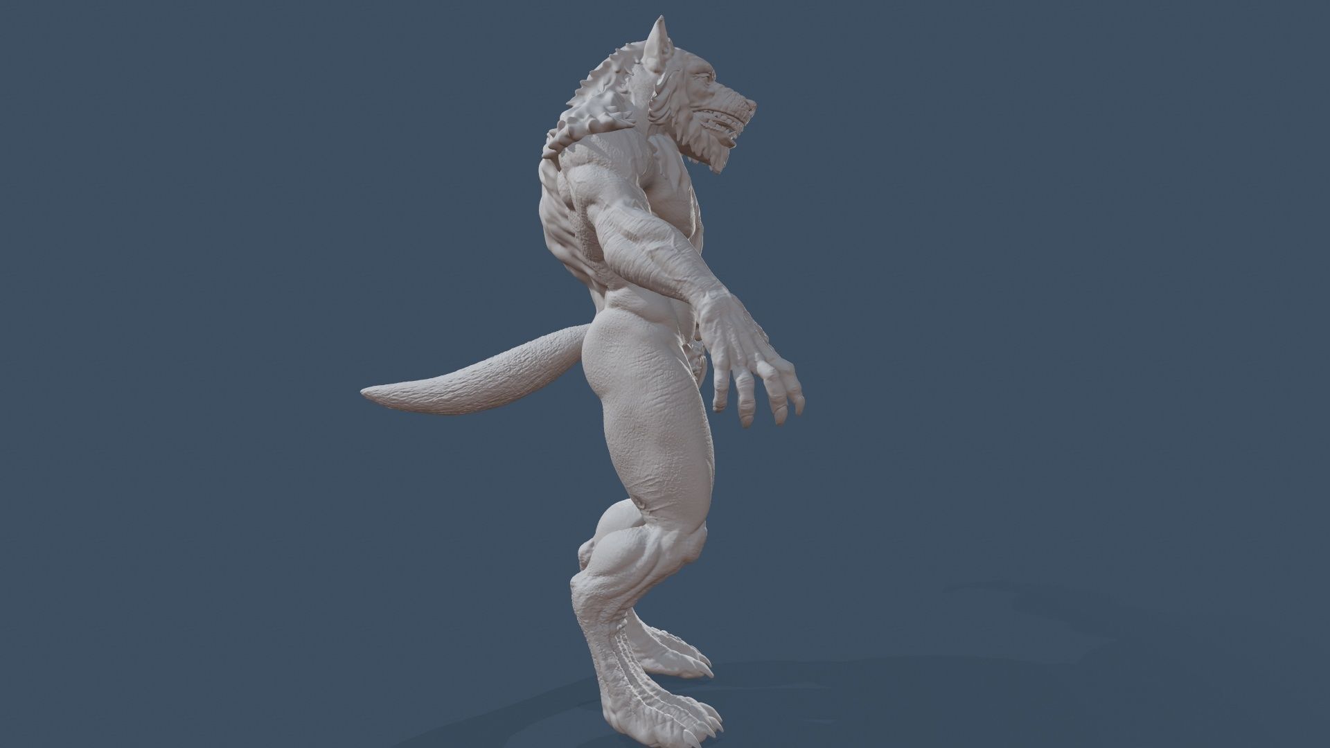 Werewolf high poly model wolf 3D model_12