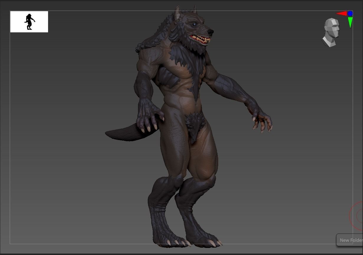 Werewolf high poly model wolf 3D model_7