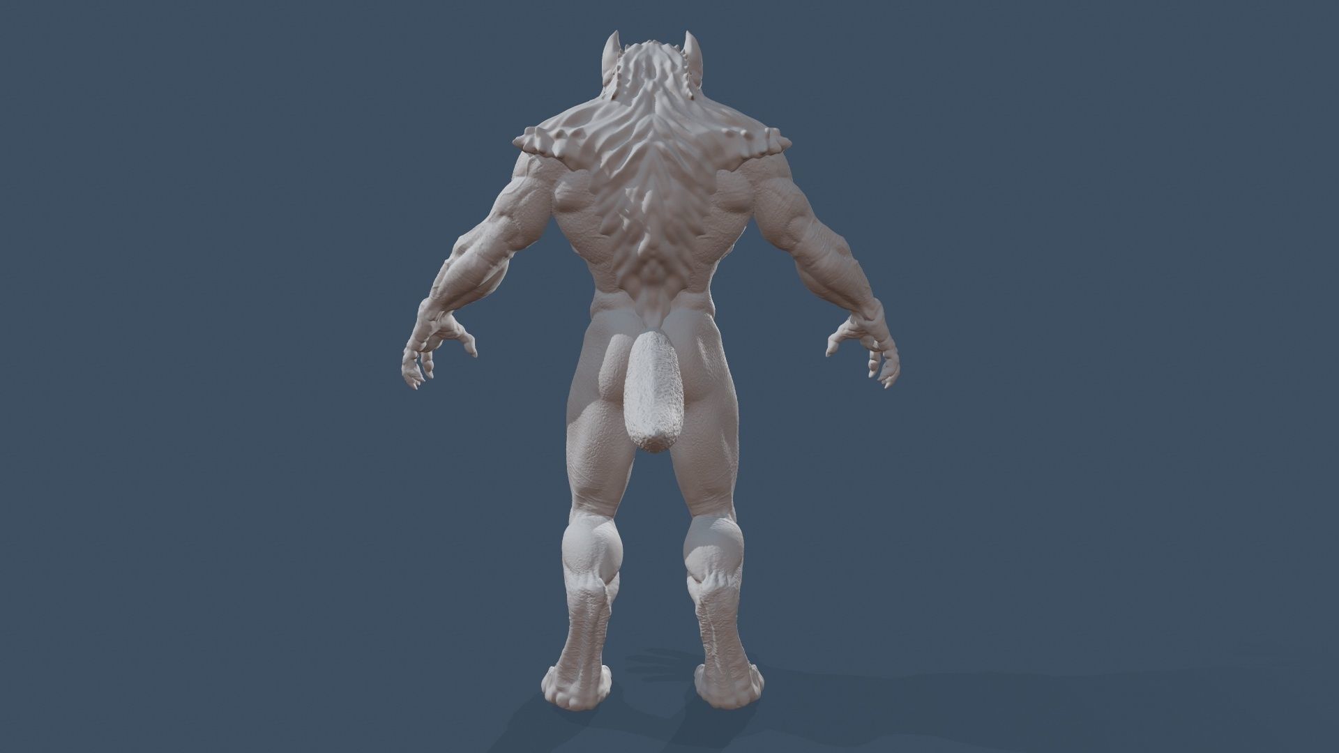 Werewolf high poly model wolf 3D model_15