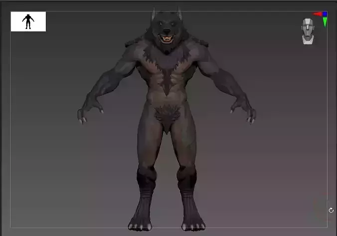 Werewolf high poly model wolf 3D model