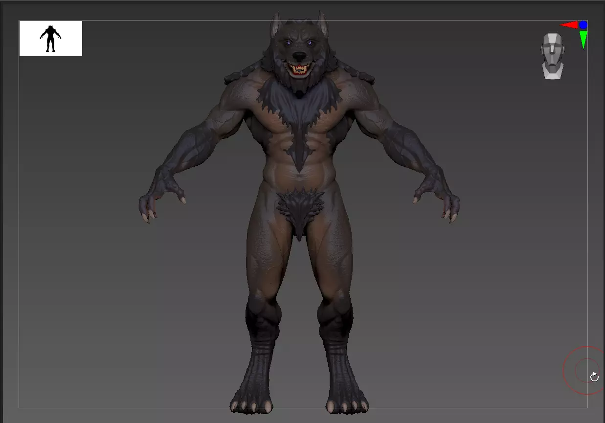 Werewolf high poly model wolf 3D model_0
