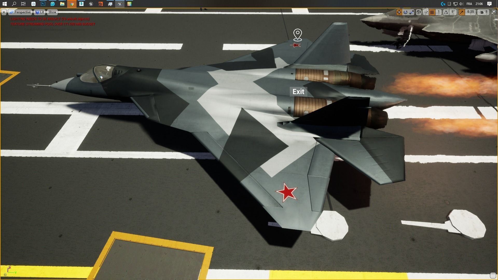 Aircraft Carrier with Fighters Pilot Props Low-poly 3D model_37